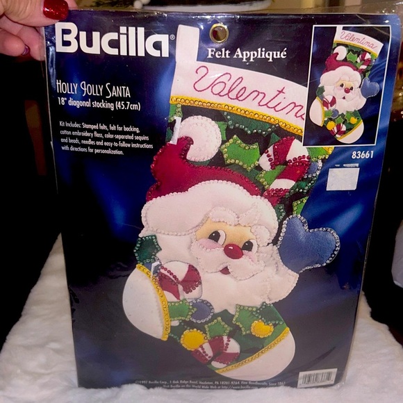 50%off w♥️ Bucilla Felt Stocking Kit “Holly Jolly Santa" Christmas Craft 83661 - Picture 1 of 4